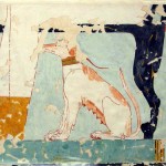 Figure 14. bHn dog beneath chair. Tomb of Nebamun. Photgraph by P. Gorgori