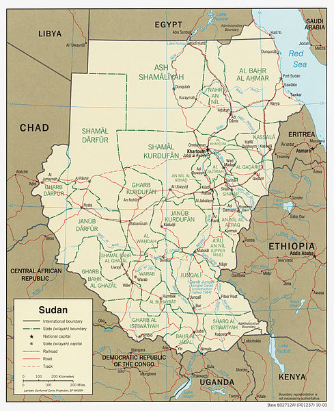 Figure 1. Map of Sudan. Courtesy: Norman B Leventhal Map Centre at the Boston Public Library, Creative Commons