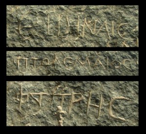 Figure 3. The engraved names of Eirenais, Ptolemaios and Phatres