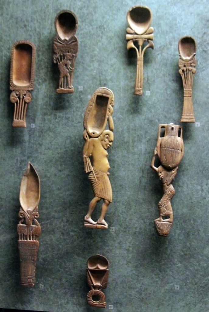 Part of the Louvre's display of cosmetic spoons